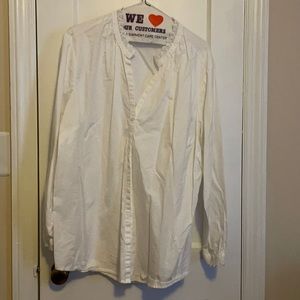 White button down shirt with eyelet detail